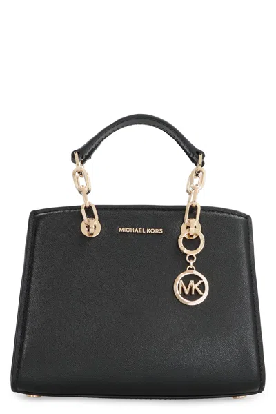 Michael Michael Kors Cynthia Leather Mini Bag In Black