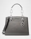Michael Michael Kors Cynthia Small Leather Satchel Bag In Slate