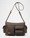 Michael Michael Kors Dakota Medium Pocket Monogram Shoulder Bag In Brn/acorn