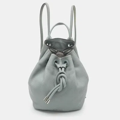 Pre-owned Michael Michael Kors Dalia Powder Blue Leather Drawstring Backpack