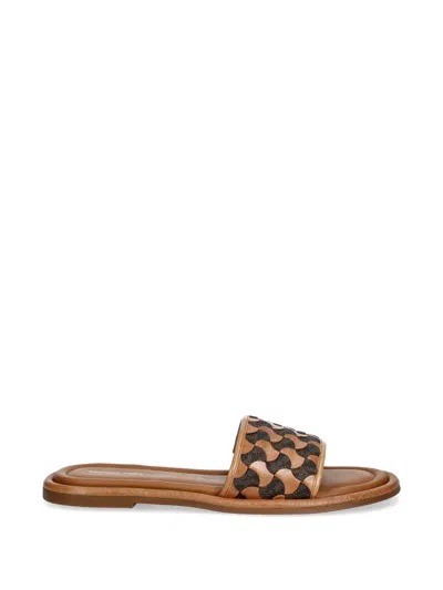Michael Michael Kors Dana Patterned Flat Sandals In Multi