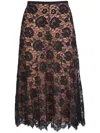 Michael Michael Kors Dance Crushed Floral Lace Skirt In Black