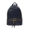 Michael Michael Kors Dark Blue Rhea Medium Backpack In Black