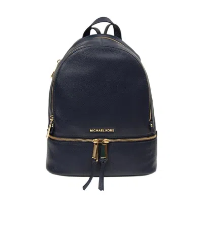 Michael Michael Kors Dark Blue Rhea Medium Backpack In Black