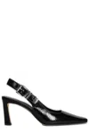 Shop Michael Michael Kors Darrington Crackled Slingback Pumps In Black