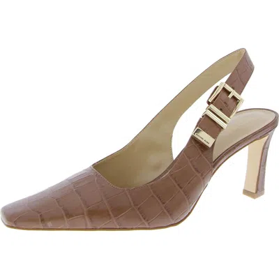 Michael Michael Kors Darrington Womens Leather Square Toe Slingback Heels In Pink