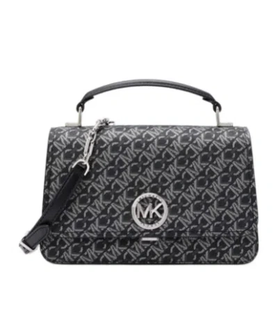 Michael Michael Kors Delancey Medium Shoulder Bag In Black