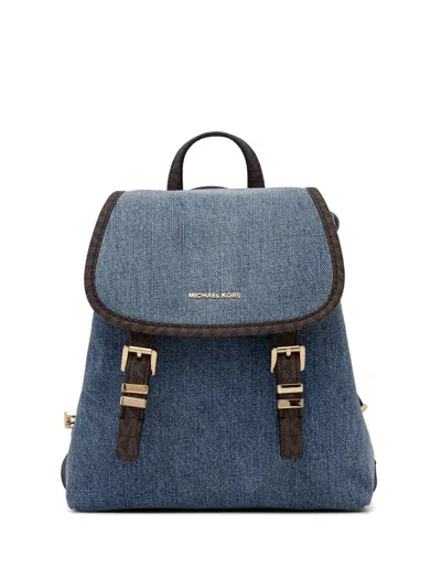 Michael Michael Kors Denim Buckle-detail Backpack In Red