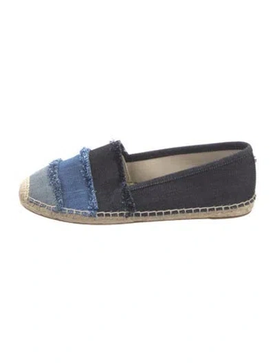 Pre-owned Michael Michael Kors Denim Colorblock Pattern Espadrilles In Black/blue/neutrals