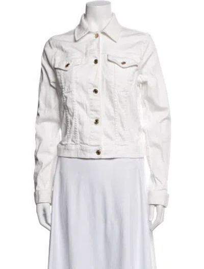 Pre-owned Michael Michael Kors Denim Jacket In White