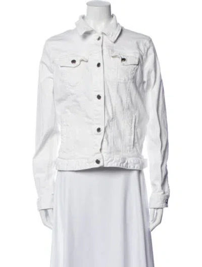 Pre-owned Michael Michael Kors Denim Jacket In White