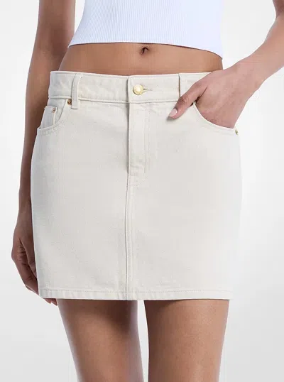 Michael Michael Kors Denim Skirt With Belt Loop In Neutral
