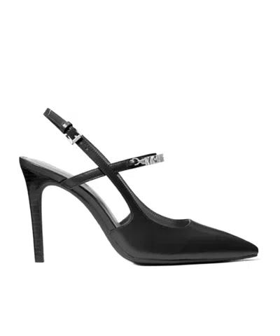 Michael Michael Kors Dina Leather Slingback Pumps In Black