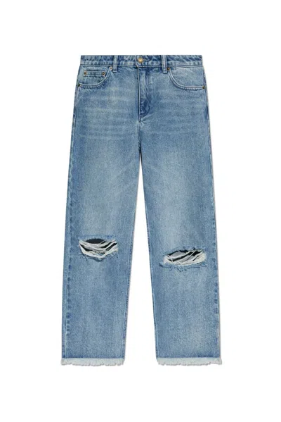 Michael Michael Kors Distressed Denim Jeans In Blue