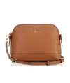 Michael Michael Kors Dome Leather Crossbody Bag In Brown