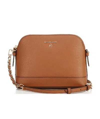 Michael Michael Kors Dome Leather Crossbody Bag In Brown
