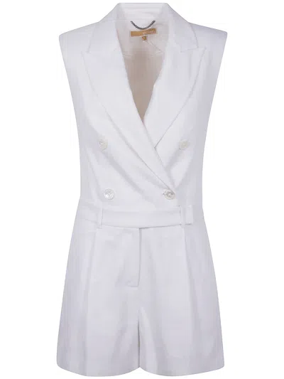 Michael Michael Kors Double Breast Tailored Romper In White