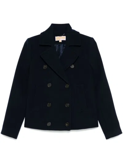 Michael Michael Kors Double-breasted Peacoat In Black