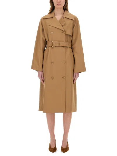 Michael Michael Kors Double-breasted Trench Coat In Beige