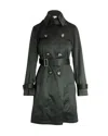 Michael Michael Kors Double-breasted Trench Coat In Olive Polyester In Green
