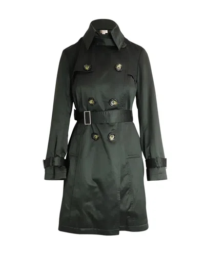 Michael Michael Kors Double-breasted Trench Coat In Olive Polyester In Green