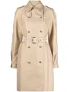Michael Michael Kors Double-breasted Belted Trench Coat In Neutrals