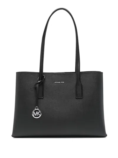 Michael Michael Kors Double-handle Leather Tote Bag In Black