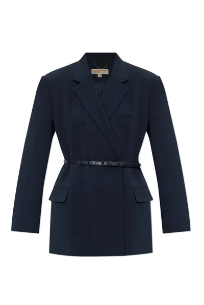 Michael Michael Kors Double-breasted Crepe Blazer In Navy