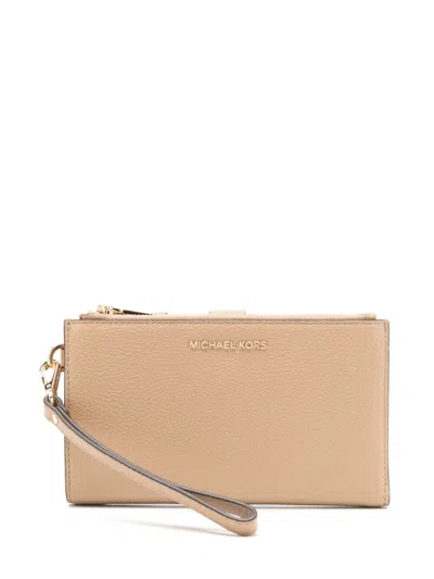 Michael Michael Kors Double Zip Wristlet In Neutral