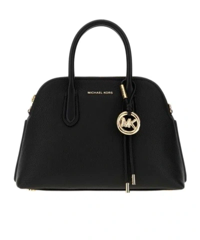 Michael Michael Kors Freddie Logo-plaque Pebbled-leather Tote Bag In Black