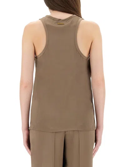 Michael Michael Kors Dove Recycled Polyester Tops In Brown