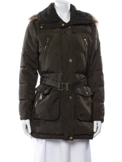 Pre-owned Michael Michael Kors Down Coat In Green