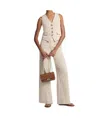 Michael Michael Kors Drapey Suit Wide-leg Pants In Nude