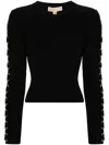 Michael Michael Kors Drawstring Detail Sweater In Schwarz