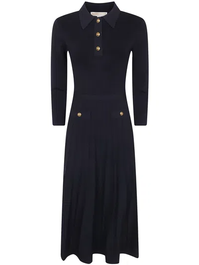 Michael Michael Kors Michael By Michael Kors Polo Flare Midi Dress In Black