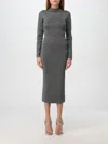 Michael Michael Kors Metallic Midi Dress In Schwarz