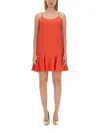 Michael Michael Kors Dress With Chain Straps In Red
