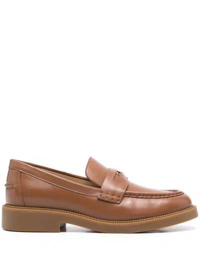 Michael Michael Kors Eden Loafers In Brown