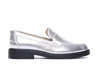 Michael Michael Kors Eden Metallic-leather Loafers In Silver