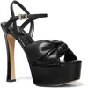 Shop Michael Michael Kors Elena Platform Womens Leather Adjustbale Slingback Heels In Black