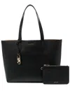 Michael Michael Kors Eliza Logo-plaque Leather Tote Bag In Black