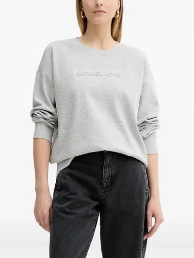 Michael Michael Kors Embossed-logo Sweatshirt In Gray