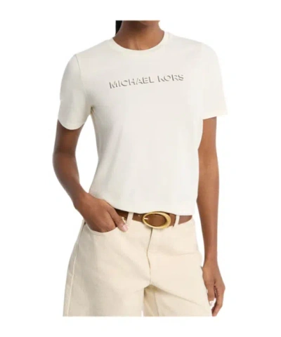 Michael Michael Kors Embossed Logo T-shirt In Neutral