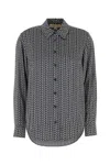 Michael Michael Kors Michael By Michael Kors Embroidered Satin Shirt In Black