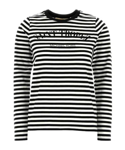 Michael Michael Kors Embroidered Stripe T-shirt In Pattern