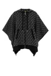 Michael Michael Kors Michael By Michael Kors Embroidered Wool Blend Poncho In Black
