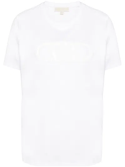 Michael Michael Kors Empire-logo Cotton T-shirt In White