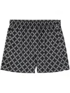 Michael Michael Kors Empire Logo-print Satin Shorts In Black
