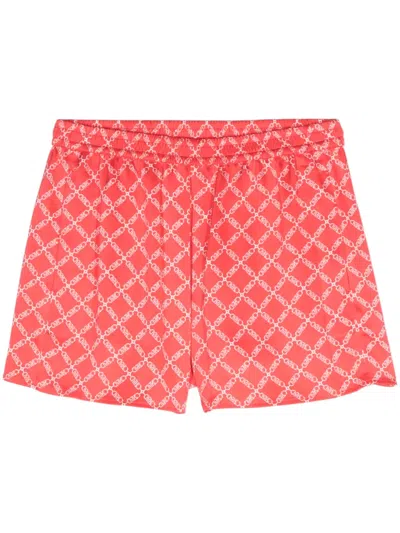 MICHAEL MICHAEL KORS EMPIRE LOGO-PRINT SATIN SHORTS