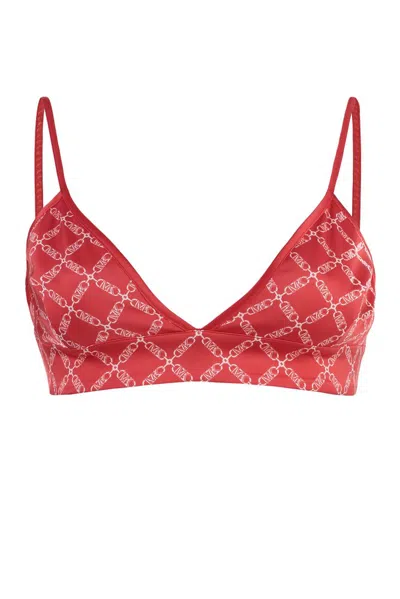 Michael Michael Kors Crop-top With Logo In Red
